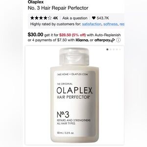 Brand new sealed Olaplex No 3